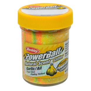 Ciasto Berkley Power Bait Natural Glitter Trout Bait - Garlic 50g, Rainbow