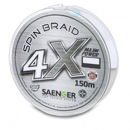 Plecionka Saenger 4 X Spin Braid 0,16mm/150m, Light Grey