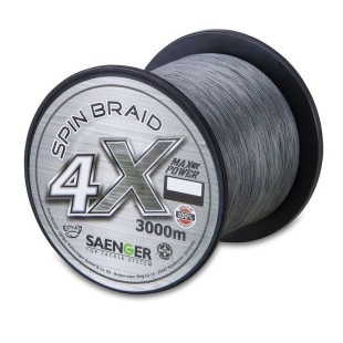 Plecionka Saenger 4 X Spin Braid 0,14mm/3000m, Light Grey