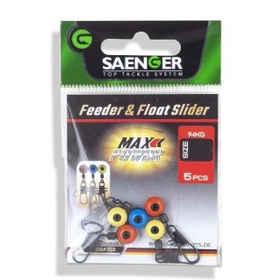 Krętlik z agrafką + adapter Saenger Feeder + Float Slider rozm.M (5szt.)