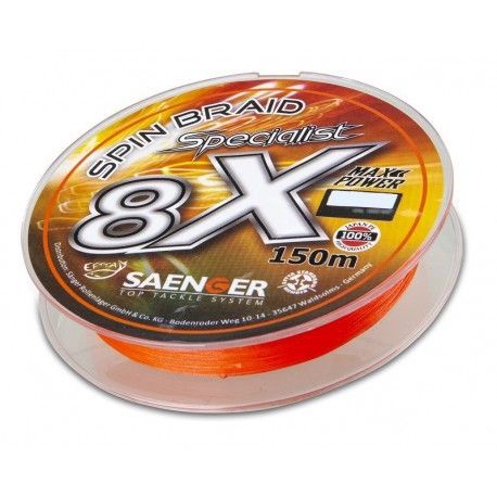 Plecionka Saenger 8X Specialist Spin Braid 0,12mm/150m, Fluo Orange