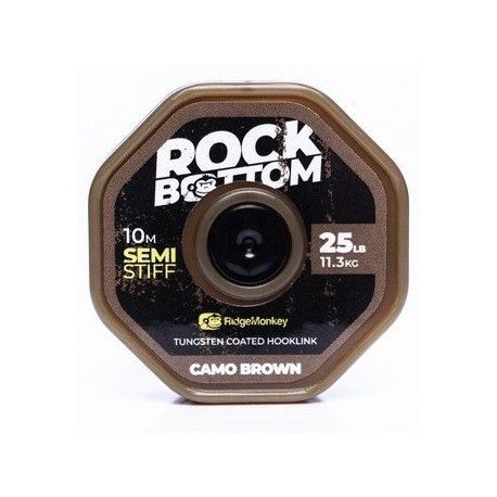 Plecionka Ridge Monkey Rock Bottom Tungsten Coated Semi Stiff Camo Brown 25LB