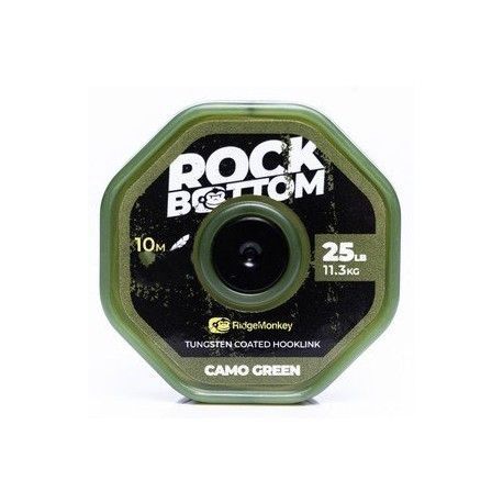 Plecionka Ridge Monkey Rock Bottom Tungsten Coated Semi Stiff Camo Green 25LB