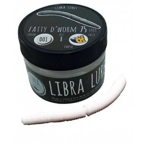 Przynęta gumowa Libra Lures Fatty D'Worm 001 White