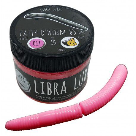 Przynęta gumowa Libra Lures Fatty D'Worm 017 Bubble Gum