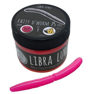 Przynęta gumowa Libra Lures Fatty D'Worm 019 Hot Pink