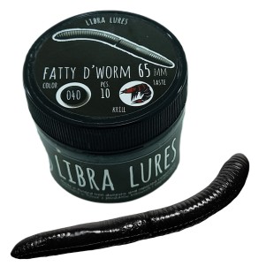 Przynęta gumowa Libra Lures Fatty D'Worm 040 Black