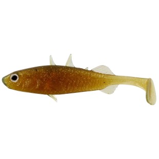 Przynęta gumowa Westin Stanley the Stickleback Shadtail Motoroil Gold