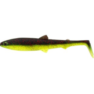 Przynęta gumowa Westin BullTeez Shadtail 9,5cm/7g, Black/Charteuse