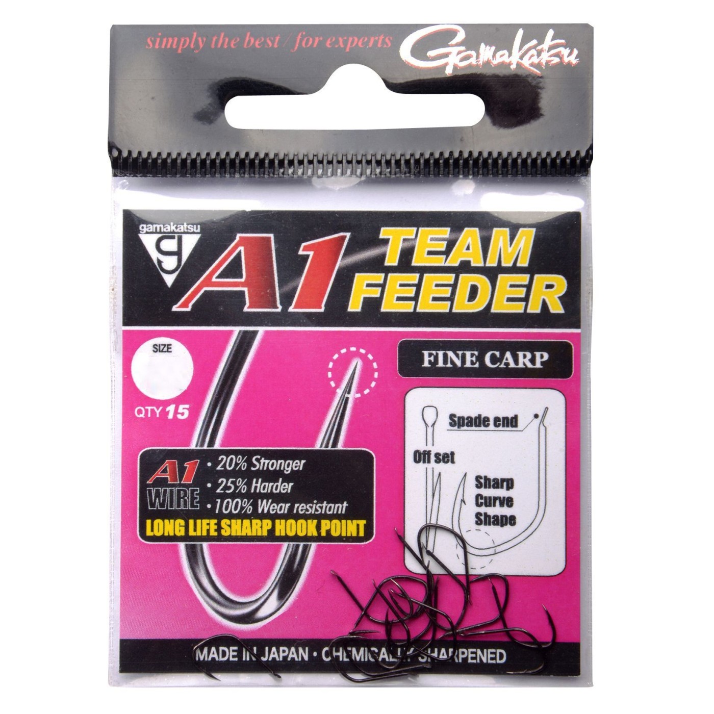 Haczyk Gamakatsu A1 Team Feeder Fine Carp, rozm.12 (15szt.)