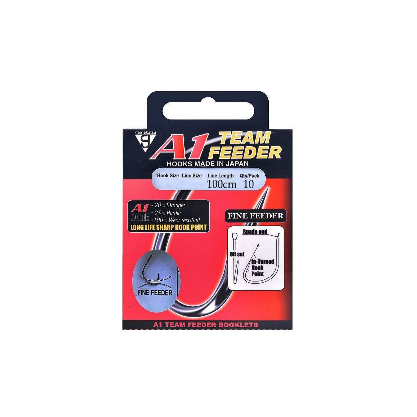 Przypon Gamakatsu A1 Team Feeder Fine Feeder NS Black rozm.10 0,16mm/100cm (10szt.)