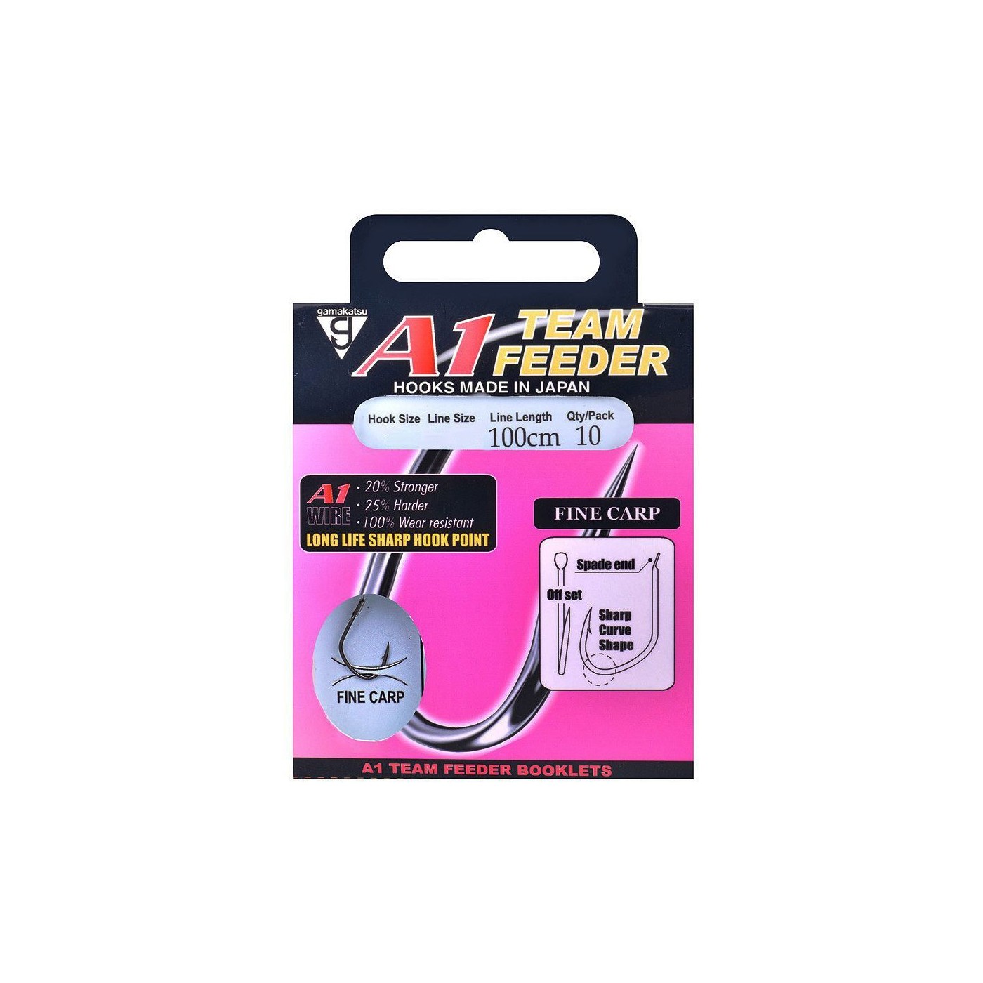 Przypon Gamakatsu A1 Team Feeder Fine Carp NS Black rozm.10 0,18mm/100cm (10szt.)