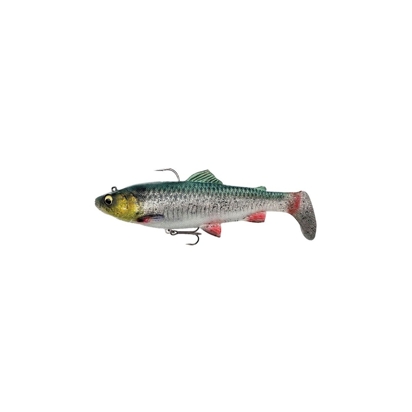 Przynęta gumowa Savage Gear 4D Trout Rattle Shad Green Silver