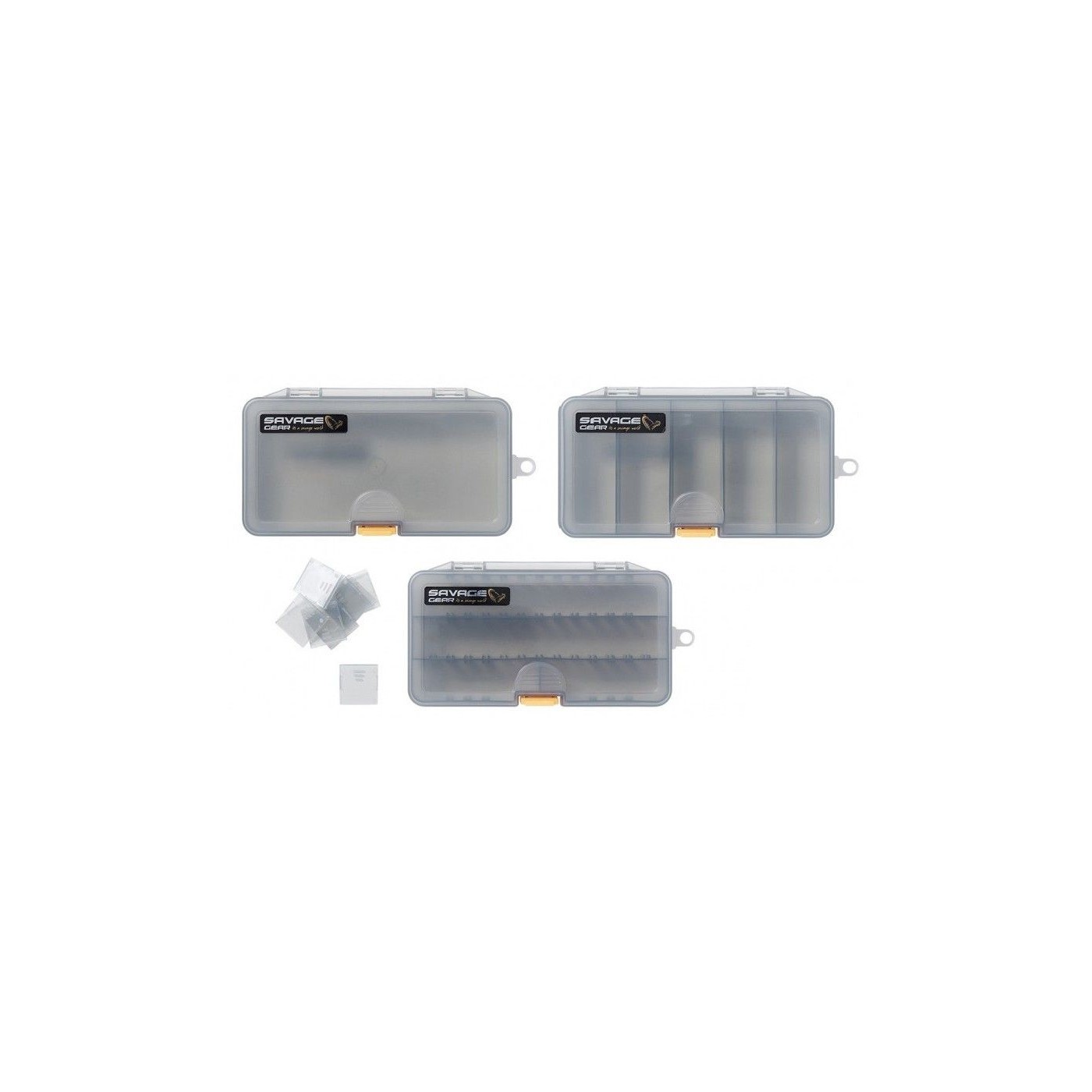 Zestaw pudełek na przynęty Savage Gear Lurebox 2 Smoke Combi Kit 18,6x10,3x3,4cm (3szt.)