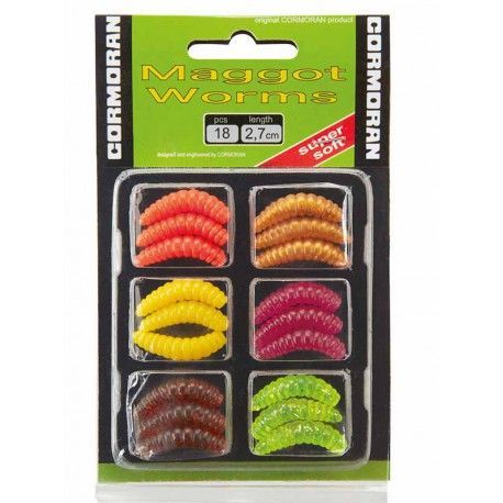 Sztuczne robaki Cormoran Maggot Worms, 2,7cm stonowane kolory (6x3szt.)