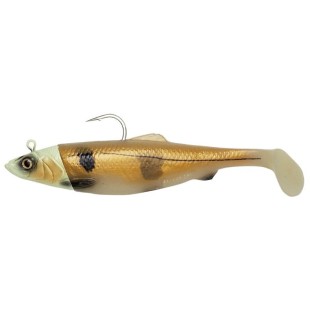 Przynęta gumowa + zapasowy ogon Savage Gear 4D Herring Shad 25cm/300g, Glow Haddock