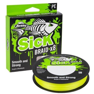 Plecionka Berkley Sick Braid 150m, Hi-Vis Yellow Plecionka Berkley Sick Braid 150m, Hi-Vis Yellow