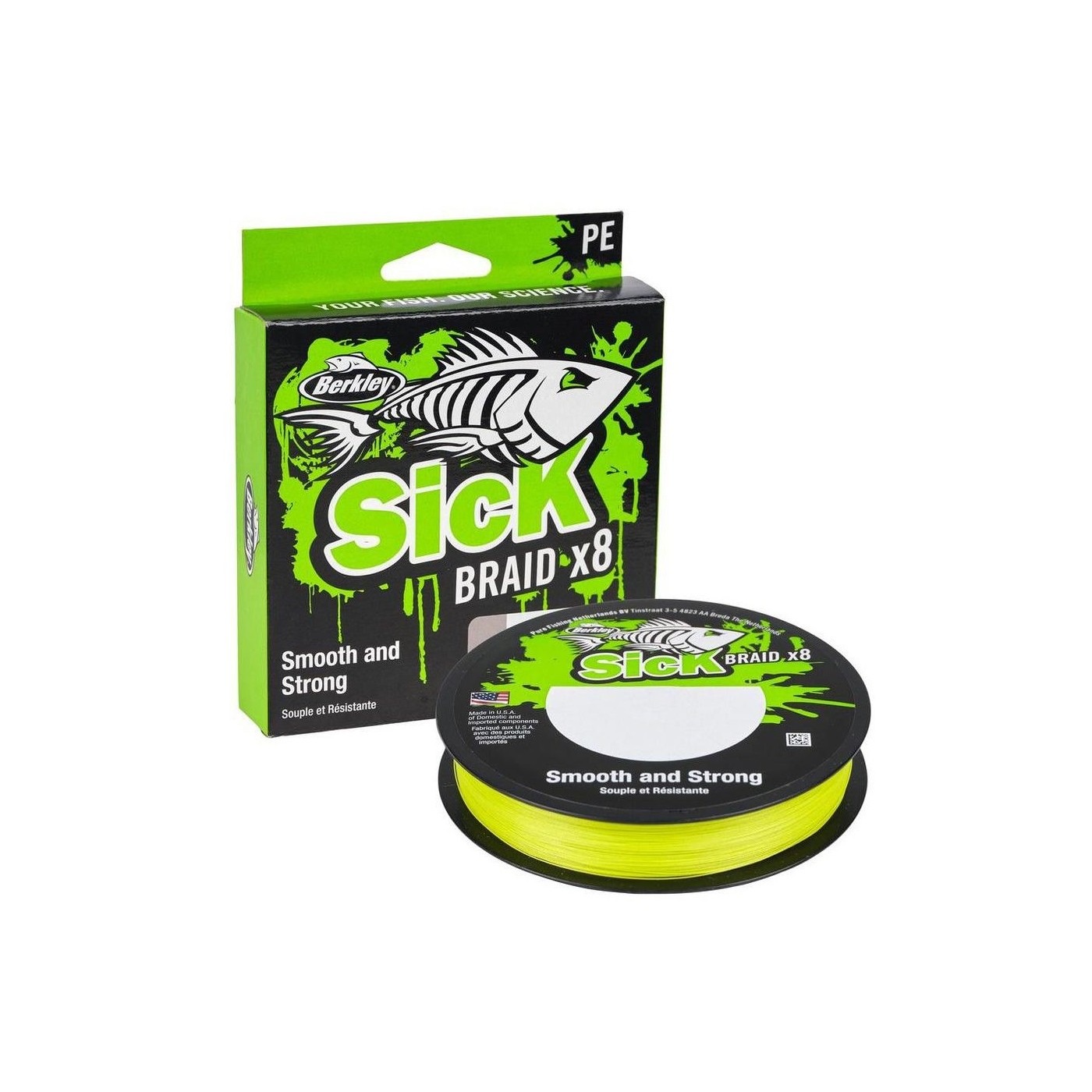 Plecionka Berkley Sick Braid 150m, Hi-Vis Yellow