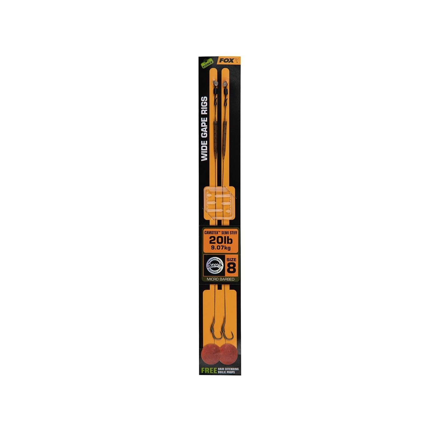 Przypon Fox Edges Wide Gape Camotex Semi Stiff (2szt.)