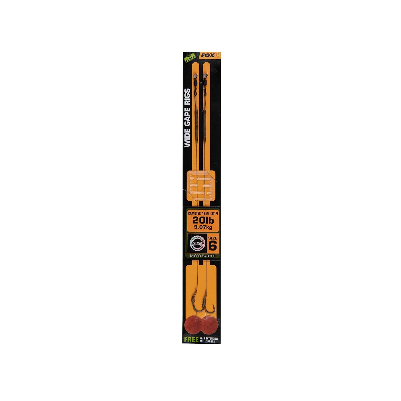 Przypon Fox Edges Wide Gape Camotex Semi Stiff (2szt.)