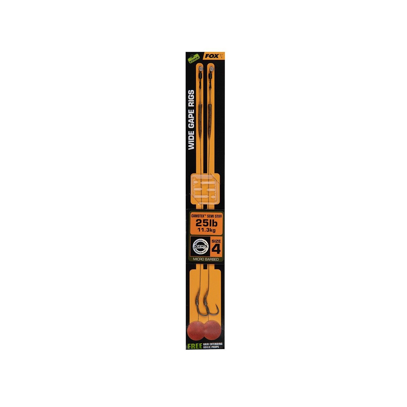 Przypon Fox Edges Wide Gape Camotex Semi Stiff (2szt.)