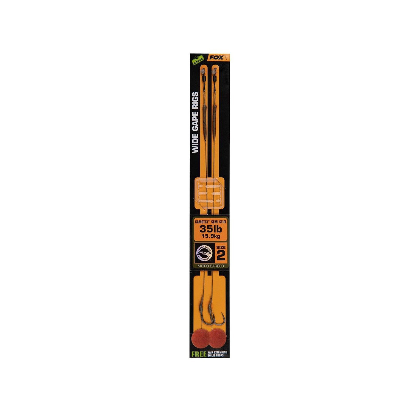 Przypon Fox Edges Wide Gape Camotex Semi Stiff (2szt.)