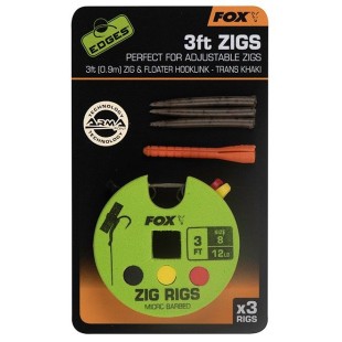 Przypon Fox Edges Zig Rig rozm.8/12lb 0,90m (3szt.)