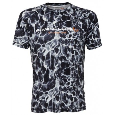 Koszulka Savage Gear Night UV T-Shirt Black Waterprint