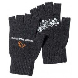 Rękawice Savage Gear Knitted Half Finger Glove Dark Grey Melange