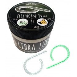 Przynęta gumowa Libra Lures Flex Worm, 000 Glow UV Green