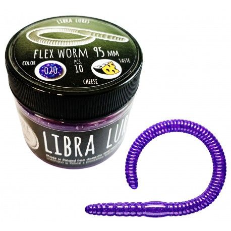 Przynęta gumowa Libra Lures Flex Worm 9,5cm, 020 Purple with Glitter