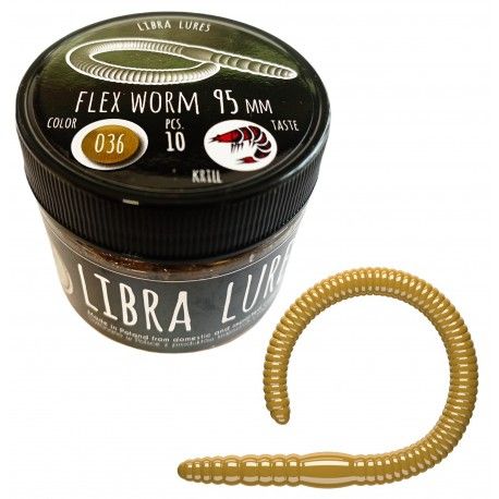 Przynęta gumowa Libra Lures Flex Worm 9,5cm, 036 Coffee Milk