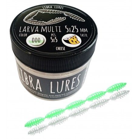 Przynęta gumowa Libra Lures Larva Multi 5x2,5cm, 000 Glow UV Green