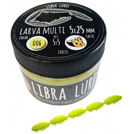 Przynęta gumowa Libra Lures Larva Multi 5x2,5cm, 006 Hot Yellow