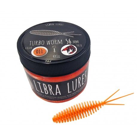 Przynęta gumowa Libra Lures Turbo Worm, 011 Hot Orange