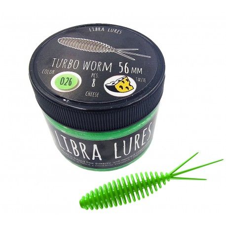 Przynęta gumowa Libra Lures Turbo Worm, 026 Hot Green