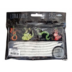 Przynęta gumowa Libra Lures Bass Fat Stick Worm 12,8cm, 004 Silver Pearl With Black & Silver Pepper (8szt.)