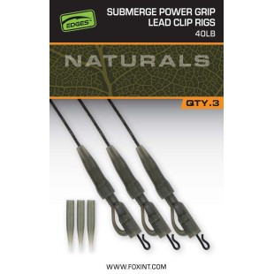Zestaw z bezpiecznym klipsem Fox Submerge Power Grip Lead Clip Rigs 40lb (3szt.)