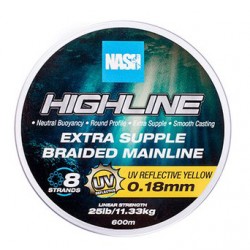 Plecionka Nash Highline Extra Supple Braid, UV Yellow