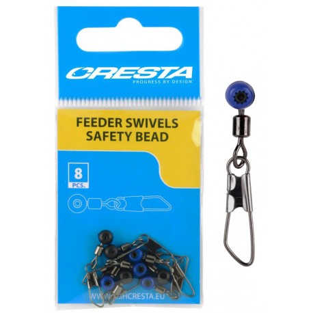 Krętlik z agrafką + koralik Cresta Feeder Swivel Safety Bead (8szt.)