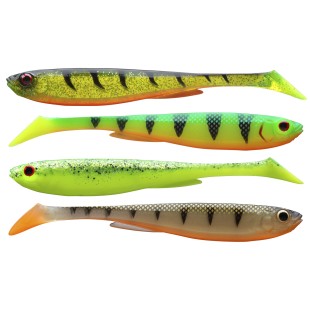 Zestaw przynęt gumowych Daiwa Prorex Slim Shady Color Mix Flash Set 13,5cm/56g (4szt.)