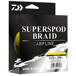 Plecionka Daiwa Superspod Braid 0,25mm/300m, Hi-Vis Yellow