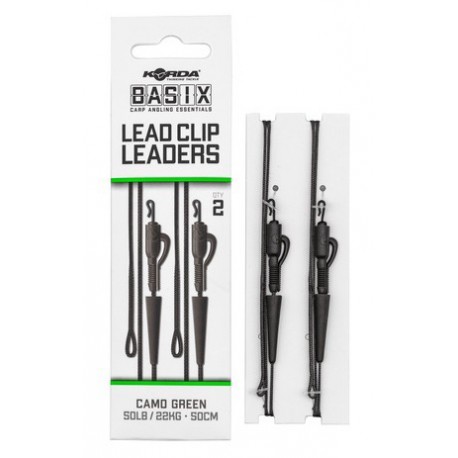 Zestaw z bezpiecznym klipsem Korda Basix Lead Clip Leaders 50lb/50cm (2szt.)