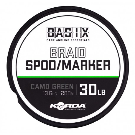 Plecionka Korda Basix Spod/Marker Braid 30lb/200m, Camo Green