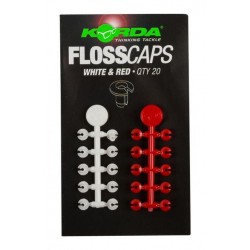 Stopery Korda Floss Caps White/Red (20szt.)