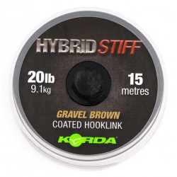Plecionka przyponowa Korda Hybrid Stiff 9,1kg/15m, Gravel Brown