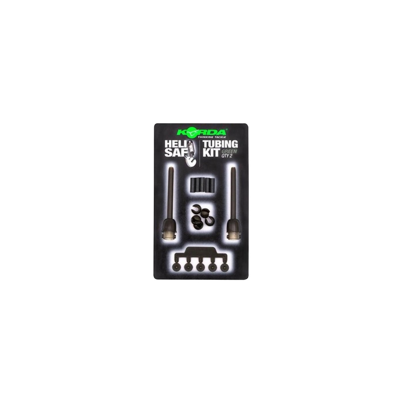 Wypinający klips helikopterowy Korda Heli Safe Tubing Kit Green (2szt.)