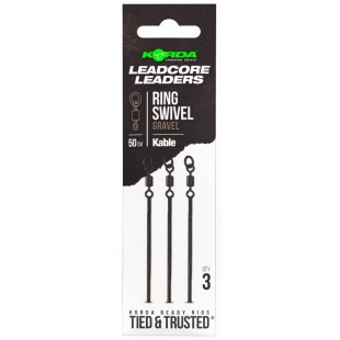 Przypon Korda Kable Leadcore Leader Ring Swivel 50cm, Gravel (3szt.)