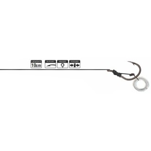 Przypon Traper Hikara Method Feeder Classic Ring Black Chrome 10cm/25lb (5szt.)