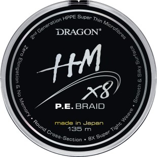 Plecionka Dragon HM X8 P.E Braid 135m, Light Grey